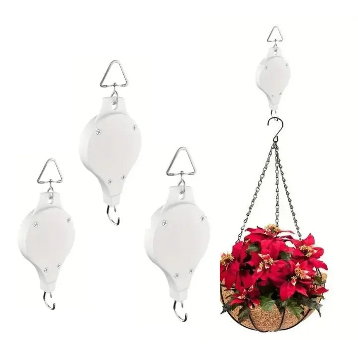 Hanging Plant Pulley System for Indoor & Outdoor Gardens – Adjustable Ceiling Mount Hanger with Steel Cable for Pots & Baskets | Thomler
