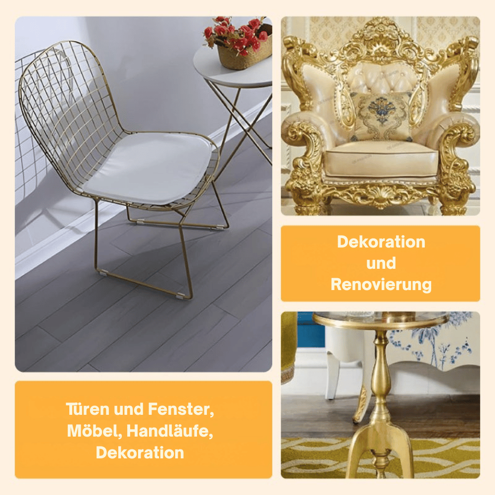 GoldLuxe — Metallic-Blattfarbe mit KOSTENLOSEM Pinsel | 50% RABATT