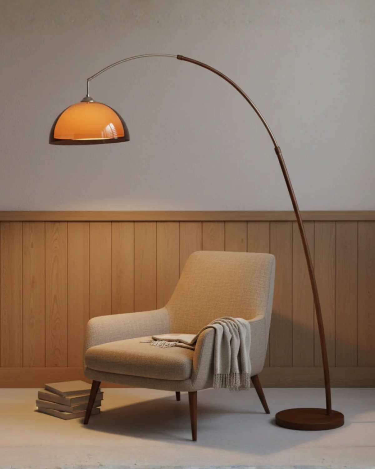 Arched Standing Lamp with Telescoping Reach and Swiveling Dome for Living Rooms and Reading Nooks | Thomler