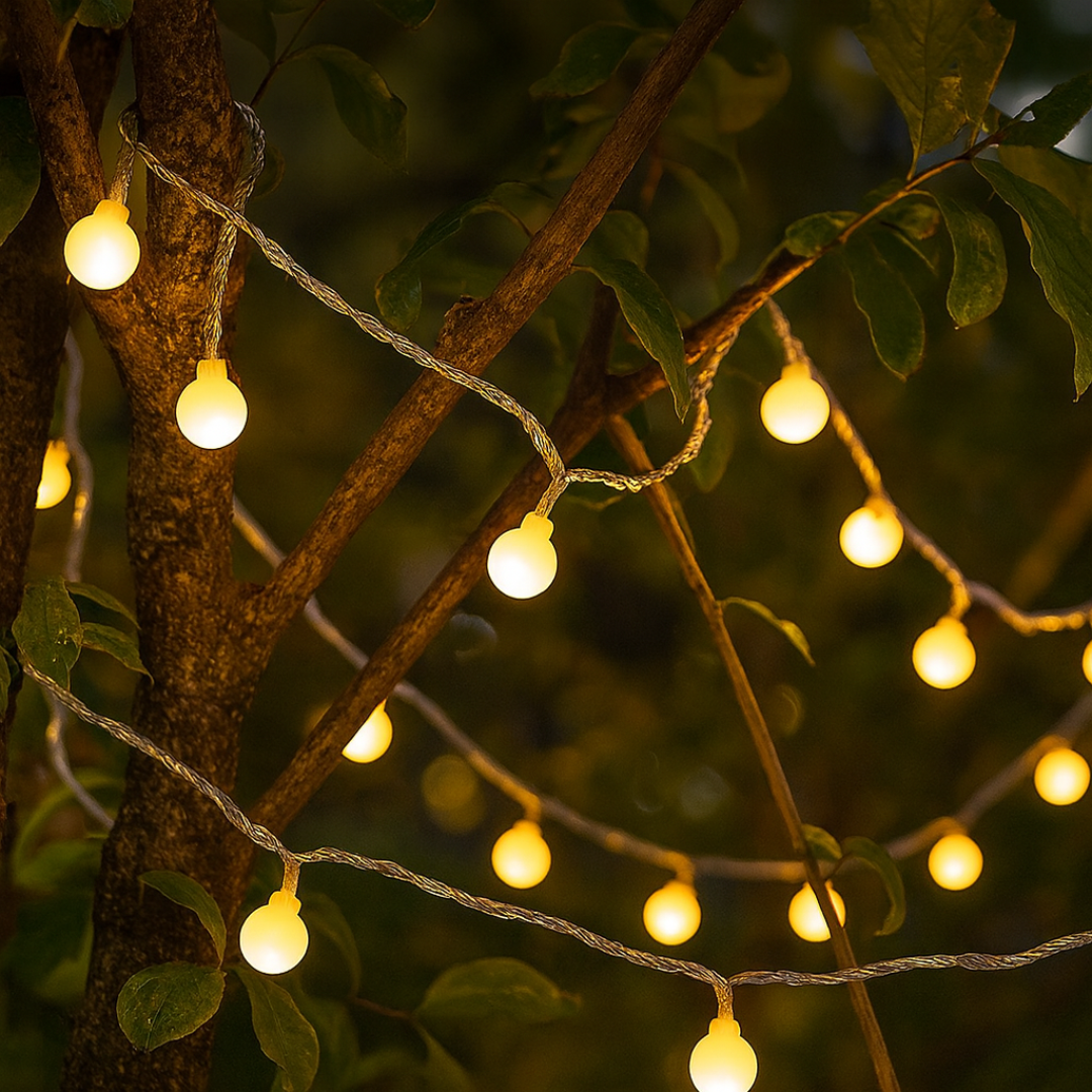 Battery or USB Powered LED Fairy String Lights – 10 ft with 20 Glowing Orbs for Indoor & Outdoor Holiday Decor | Thomler