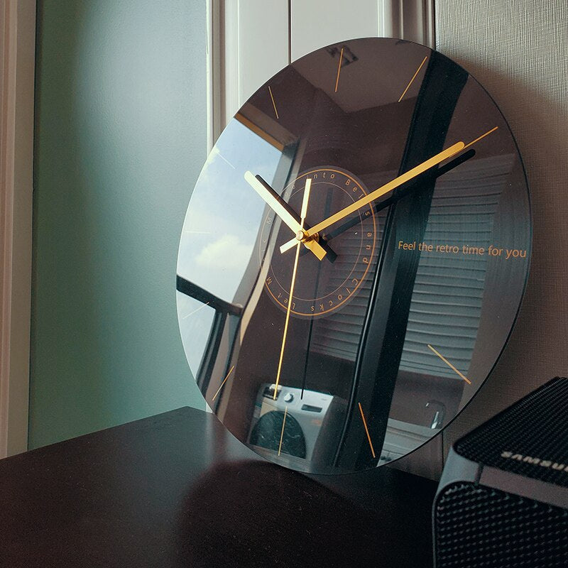 Contemporary Glass Panel Wall Clock – Choose Your Design & Diameter | Thomler