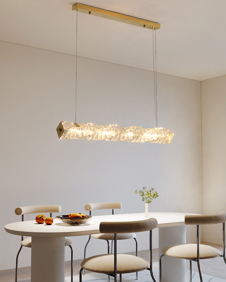 Chandelier Crystal 24 in Warm White Dimmable Dining Room Hanging Light Fixture Luxury Modern Lighting | Thomler