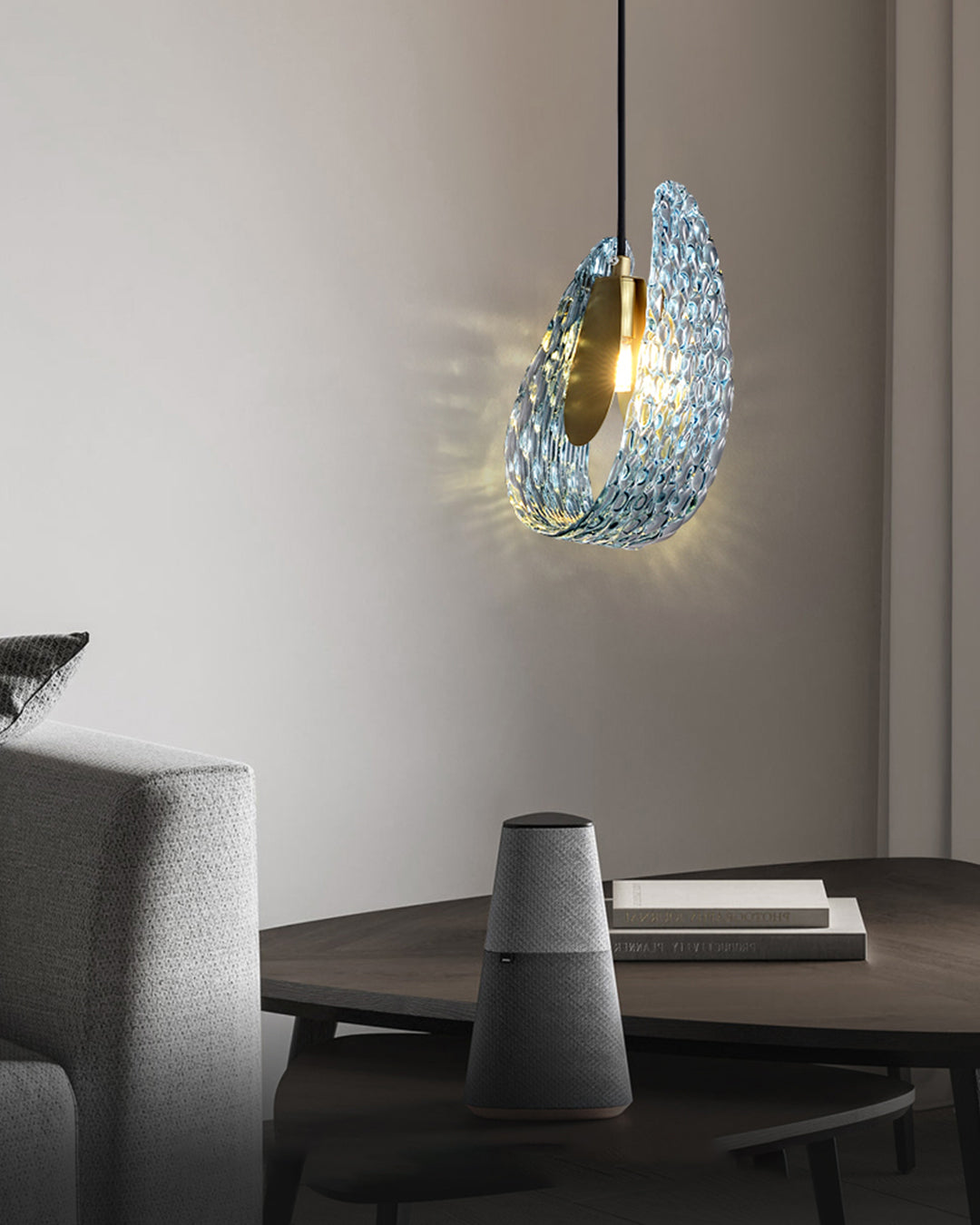 Chandelier Art Glass 19 Lights 95W Blue Peacock Dining Room Living Room Statement Lighting | Thomler