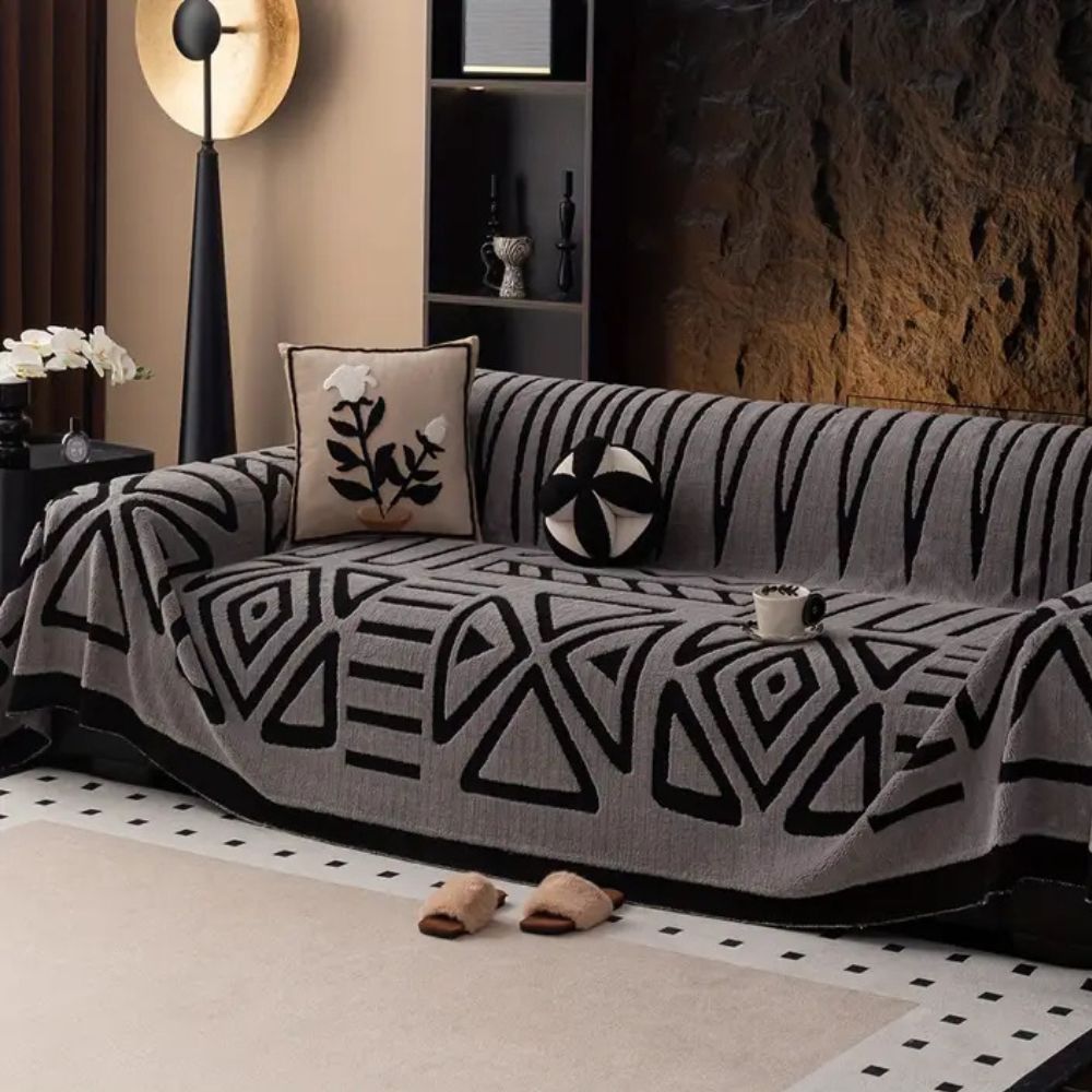 Sofa Throw Blanket with Non-Slip Grip — Jacquard Weave Pet-Proof Furniture Protector for Sectionals, Couches & Loveseats | Thomler