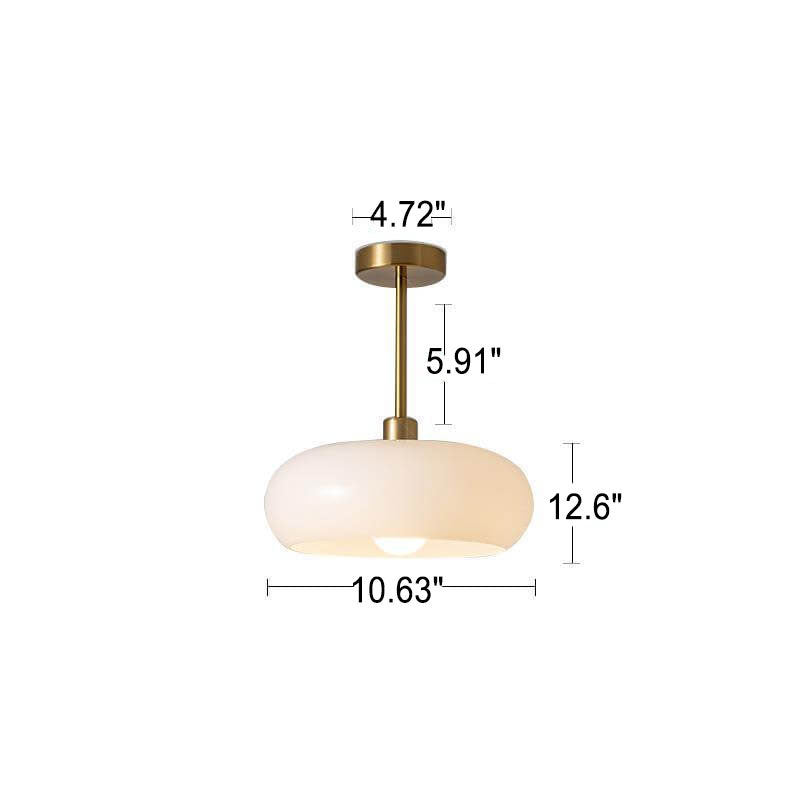 Spherical Glass Ceiling Fixture with Metallic Finish – Contemporary Single-Bulb Lighting for Living Room, Bedroom & Entryway | Thomler