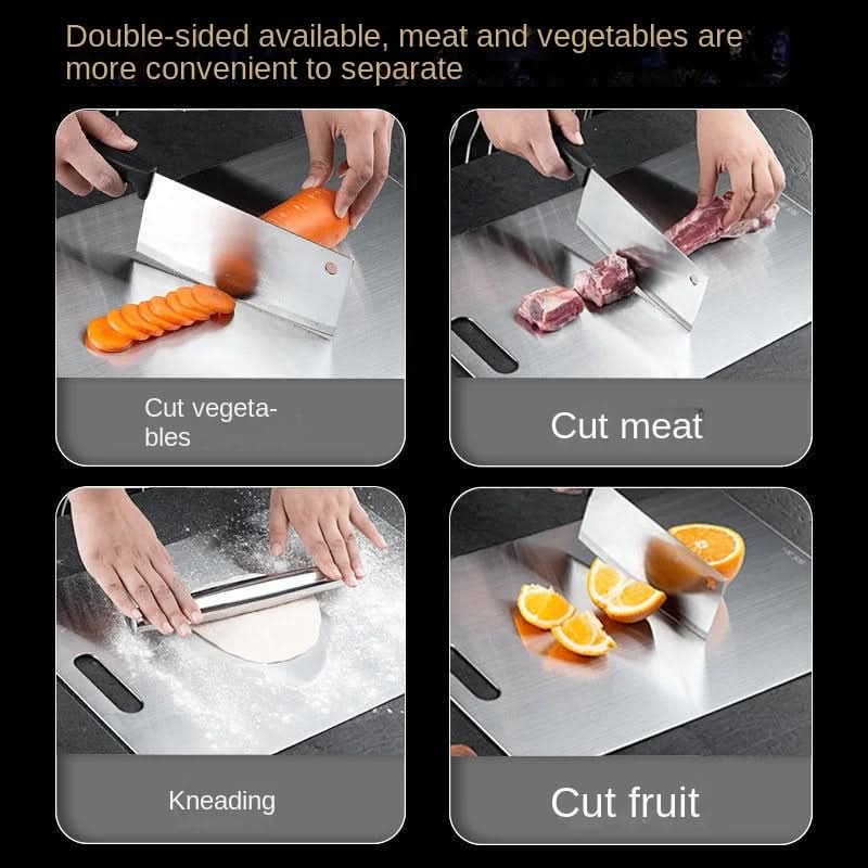 Cutting Board Stainless Steel 13.8 in x 9.8 in Hygienic Kitchen Prep Surface Multifunctional Durable Design | Thomler