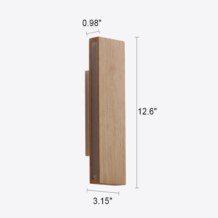Wall Lamp Wood Acrylic 12 in Medium 12W Built-In LED Living Room Bedroom Hallway Lighting Modern Minimalist Decorative Fixture | Thomler