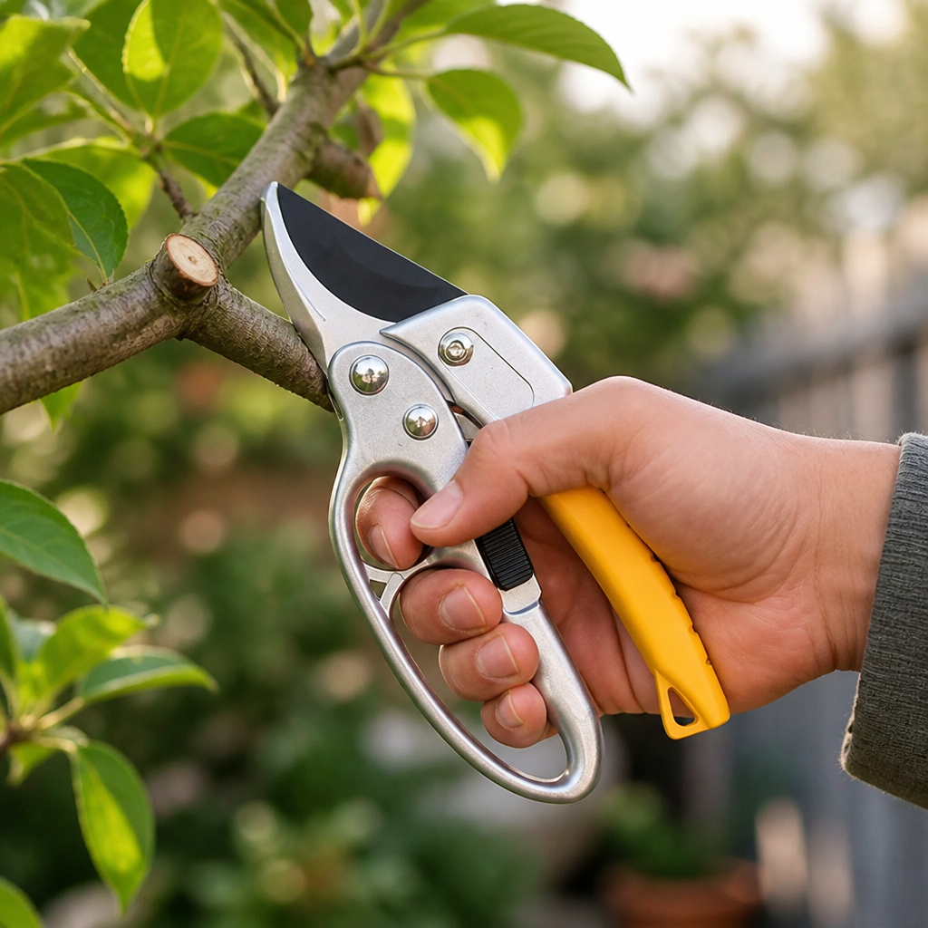 Ratchet Pruning Shears with SK5 Steel Blade & Non-Slip Ergonomic Handle for Garden Pruning | Thomler