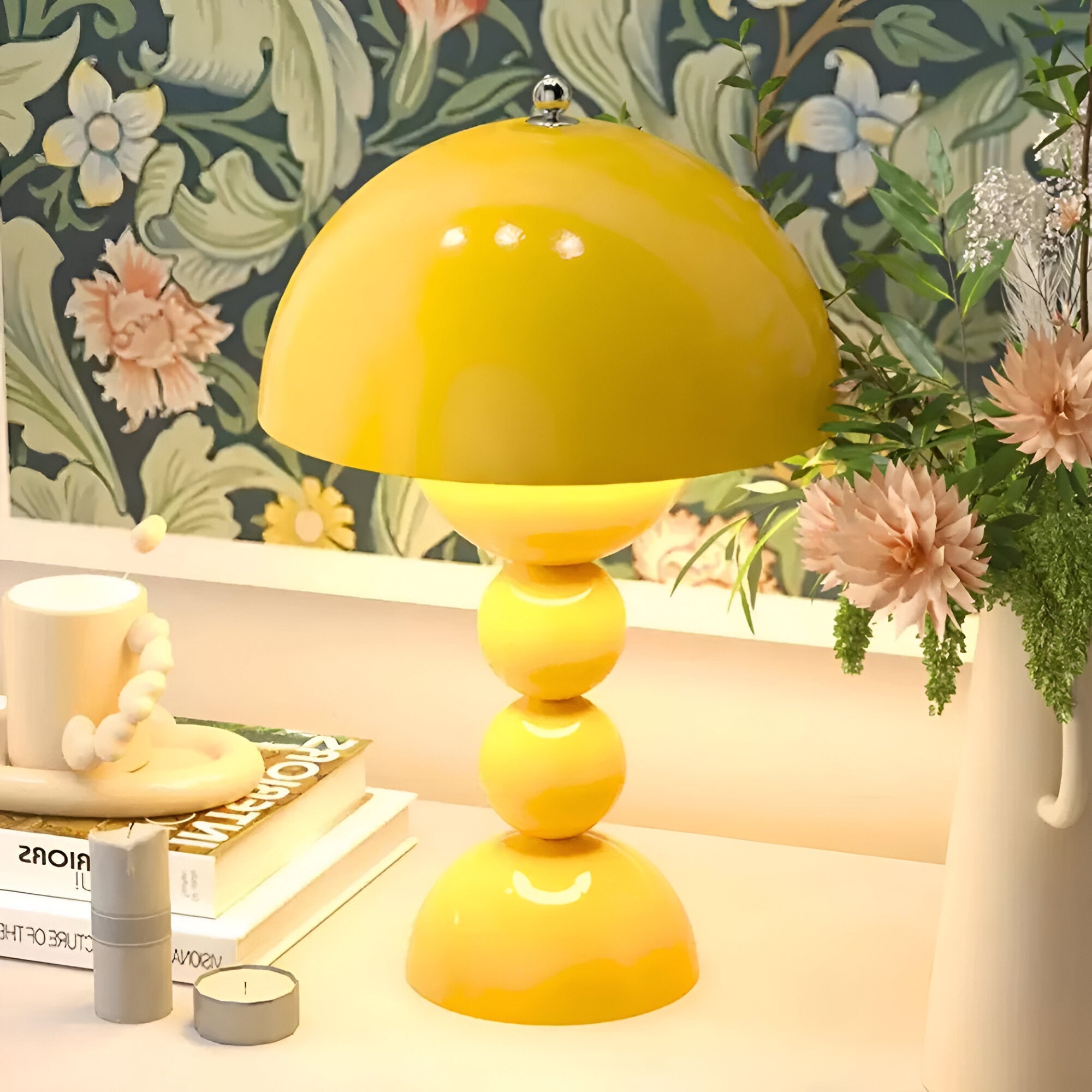 Table Lamp Acrylic 11.0 in White USB Rechargeable Bedroom Nightstand Ambient Nordic Minimalist Desk Lighting | Thomler