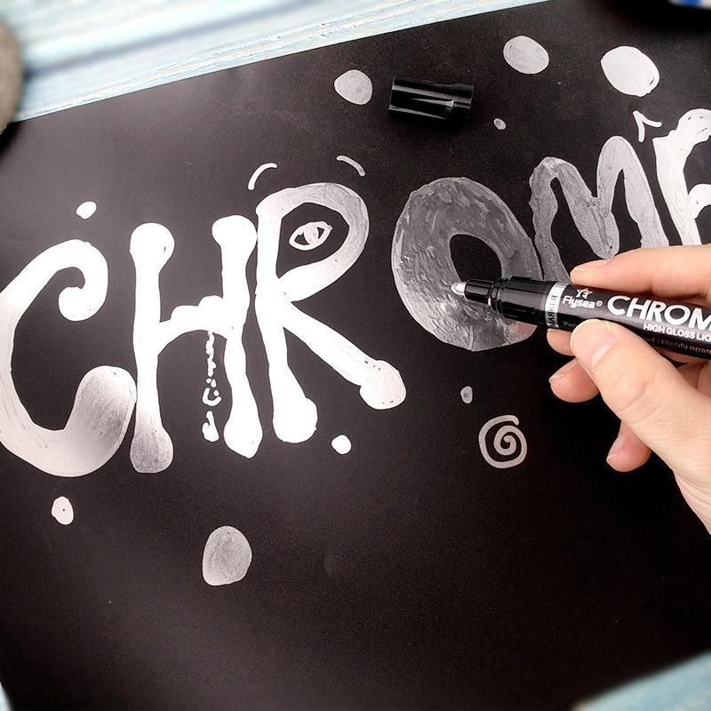 Reflective Chrome Ink Art Pen – Ultra-Glossy Metallic Writing Marker for Crafts, Glass, Plastic & More – 3 Tip Sizes Available | Thomler