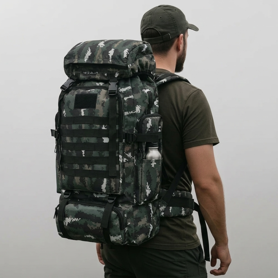 80L Expedition Hiking Backpack – Tactical Multi-Day Trekking Pack with MOLLE Webbing & Padded Straps for Camping & Travel | Thomler