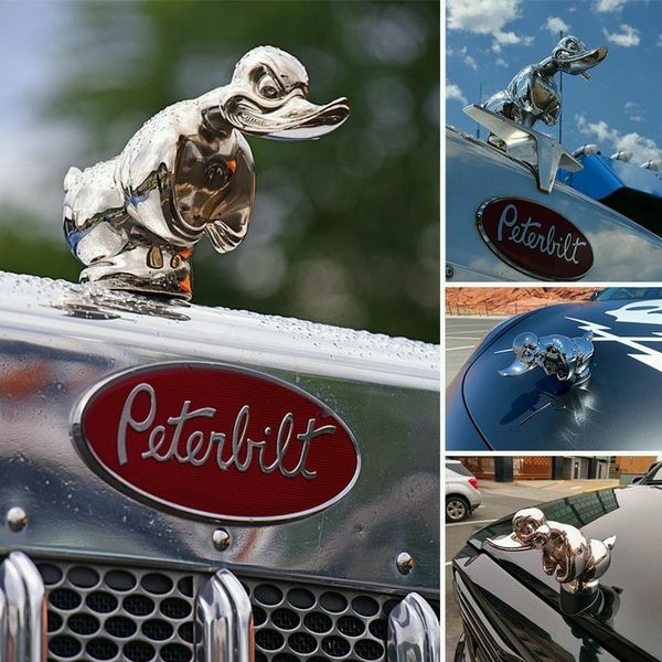 Chrome Duck Radiator Ornament – Classic Car Accent Figurine for Grille or Desktop Display – Silver & Black Finish | Thomler