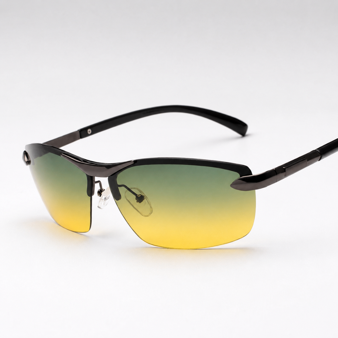 Lightweight Polarized Driving Sunglasses with UV400 Protection – Semi-Rimless Alloy Design for Men & Women | Thomler