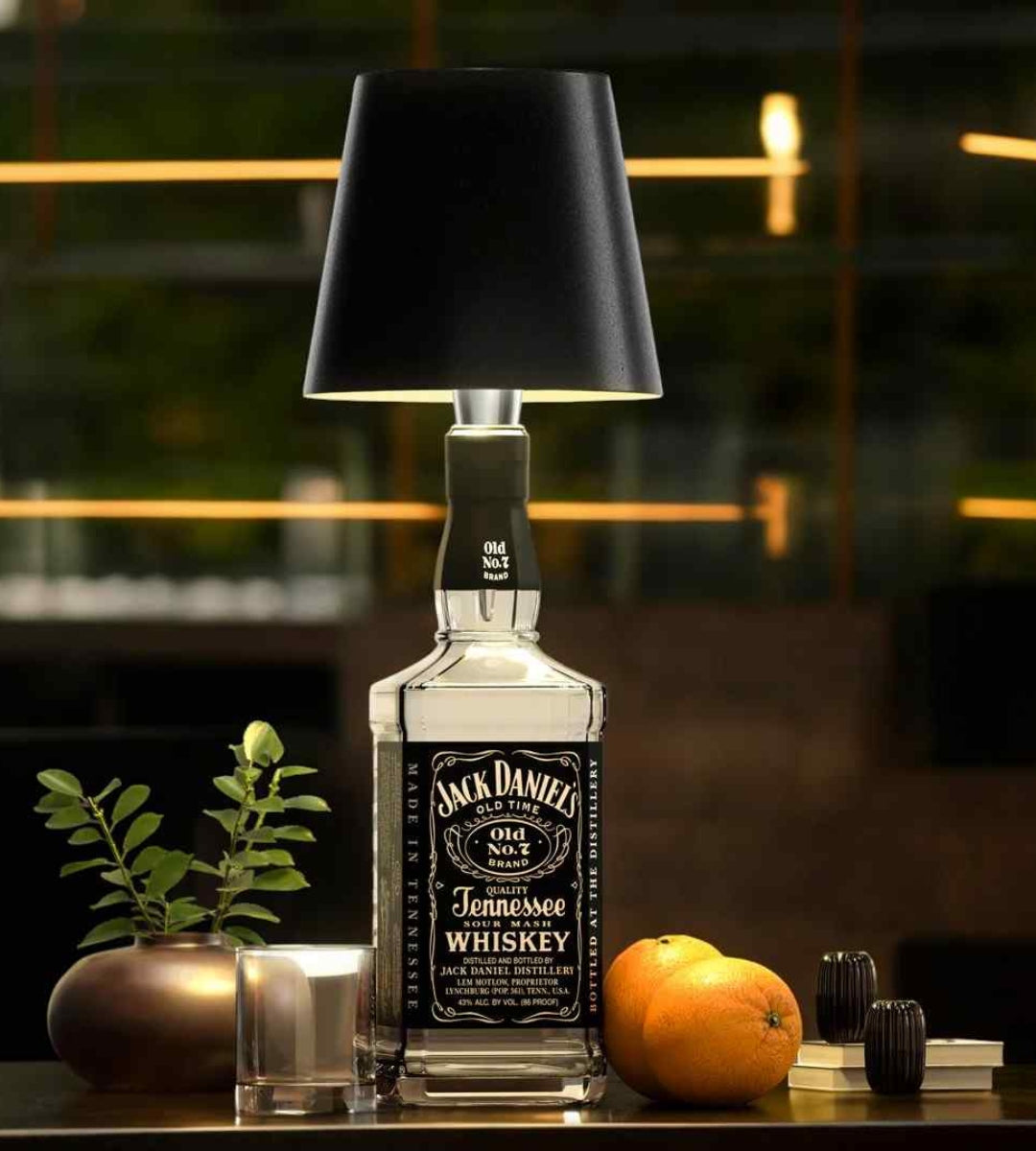 Rechargeable LED Bottle Lamp Adapter for Wine Bottles & Decorative Glass | Cordless Ambient Light Base for Home Decor & Dining | Thomler