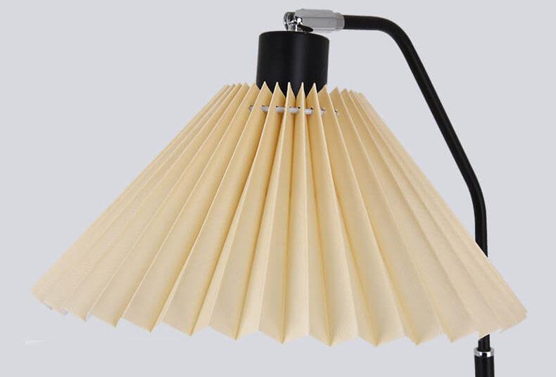 Floor Lamp Fabric Pleated Shade 149.0 cm Black Living Room Bedroom Dimmable Scandinavian Reading Standing Light | Thomler