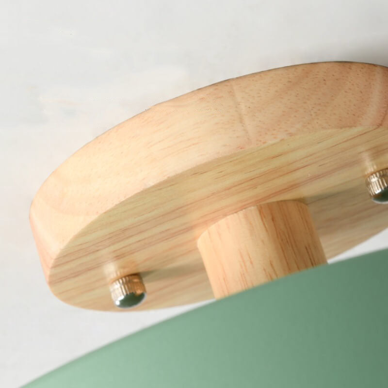 Wooden Circle Flush Mount LED Ceiling Light for Bedroom, Hallway & Living Room - Modern Wood Grain Design | Thomler