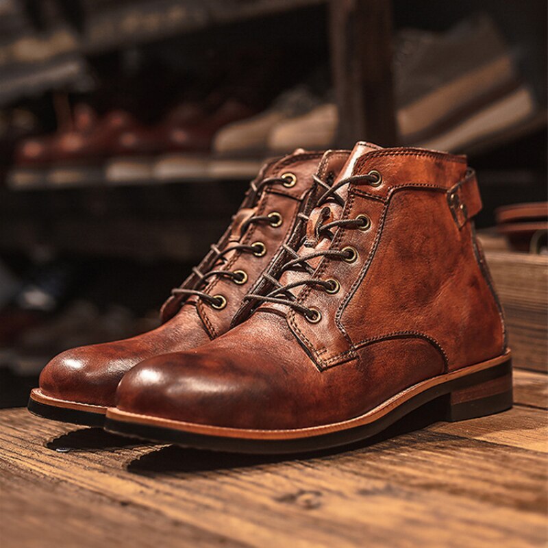 Men's Leather Work Boots with Cushioned Insole – Durable All-Weather Footwear for Daily Wear & Professional Use | Thomler