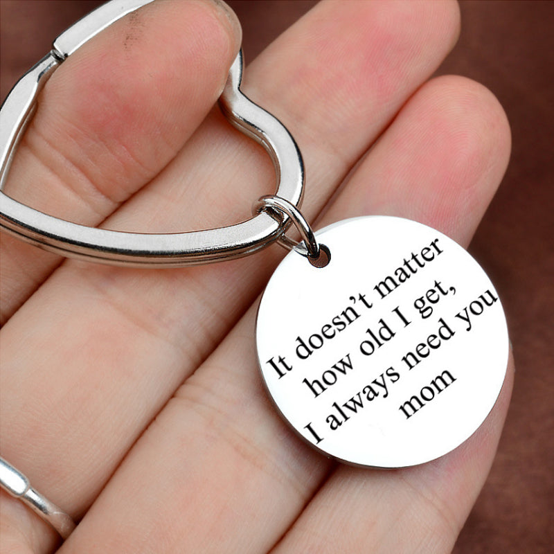 Heart Pendant Keychain Gift for Mom Daughter | Metal Charm Key Ring Remembrance Token | Thomler
