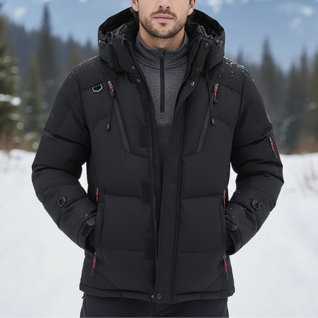 Insulated Winter Parka Jacket with Detachable Hood for Men – Windproof Cold Weather Coat for Outdoor Hiking Camping & Everyday Commuting | Thomler