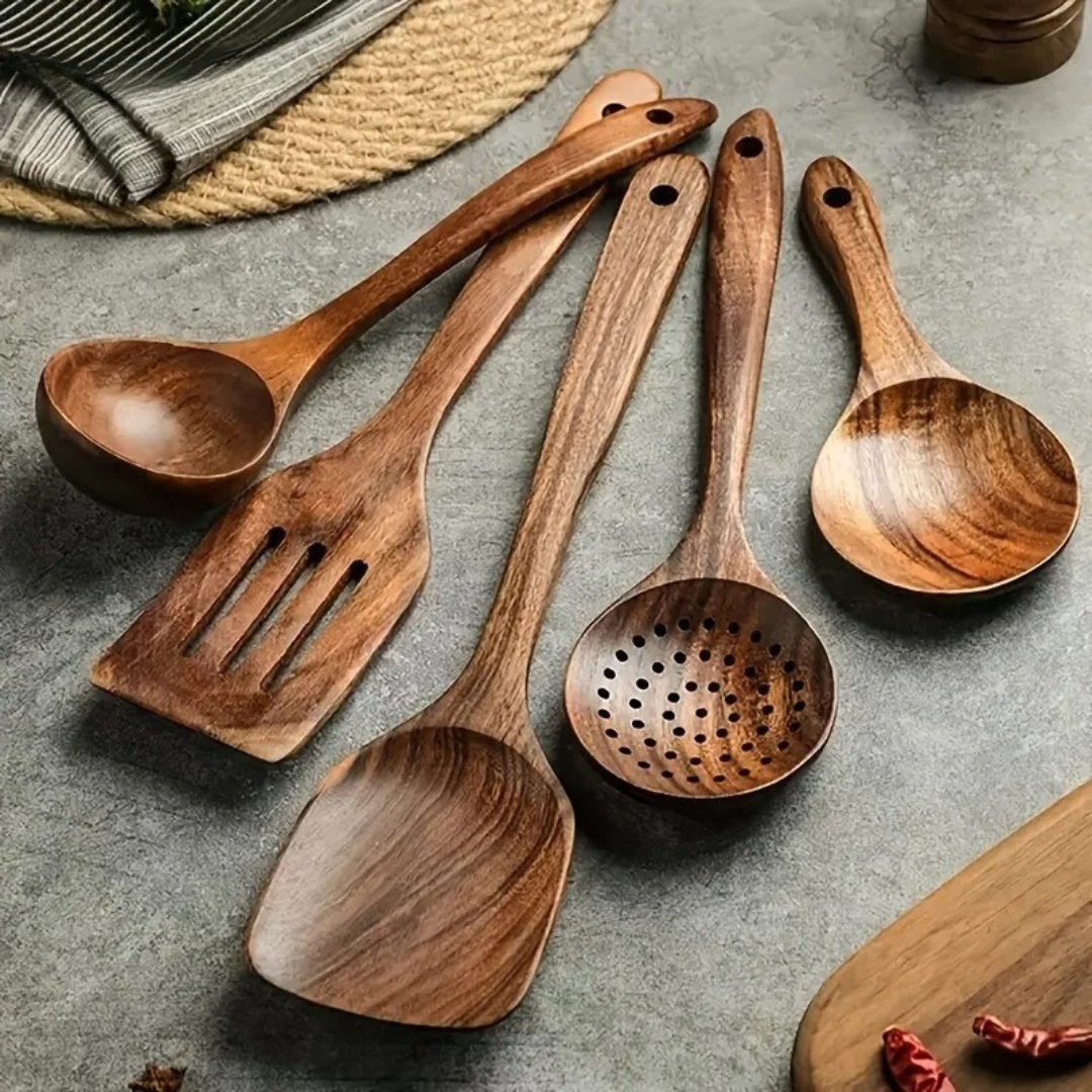 Kitchen Utensil Natural Walnut Wood Cooking Tool For Non Stick Pans Stirring Serving Flipping Wooden Kitchenware | Thomler