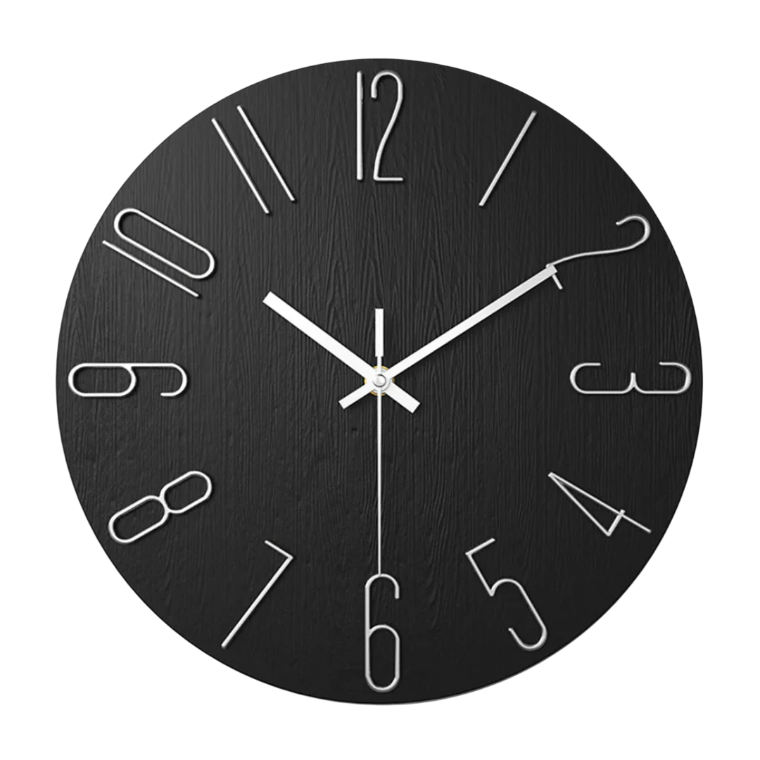 12-Inch Quartz Wall Clock – Minimalist Round Design for Home, Office, Bedroom & Kitchen – Silent Non-Ticking Battery Operated | Thomler