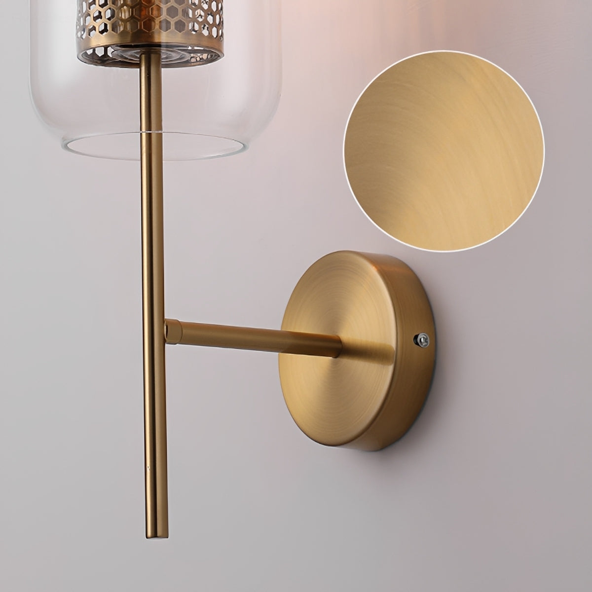 Industrial Cylinder Glass Wall Light with Replaceable LED for Hallway Bedroom Corridor | Thomler