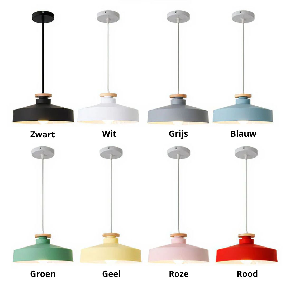 Scandinavian Wood Pendant Light Fixture for Dining Room, Kitchen & Living Room – Minimalist Ceiling Lamp with E27 Socket in Multiple | Thomler