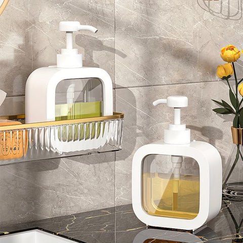 Soap Dispenser ABS Plastic 10.6 oz Minimalist Bathroom Kitchen Nordic Style Modern Pump Bottle | Thomler