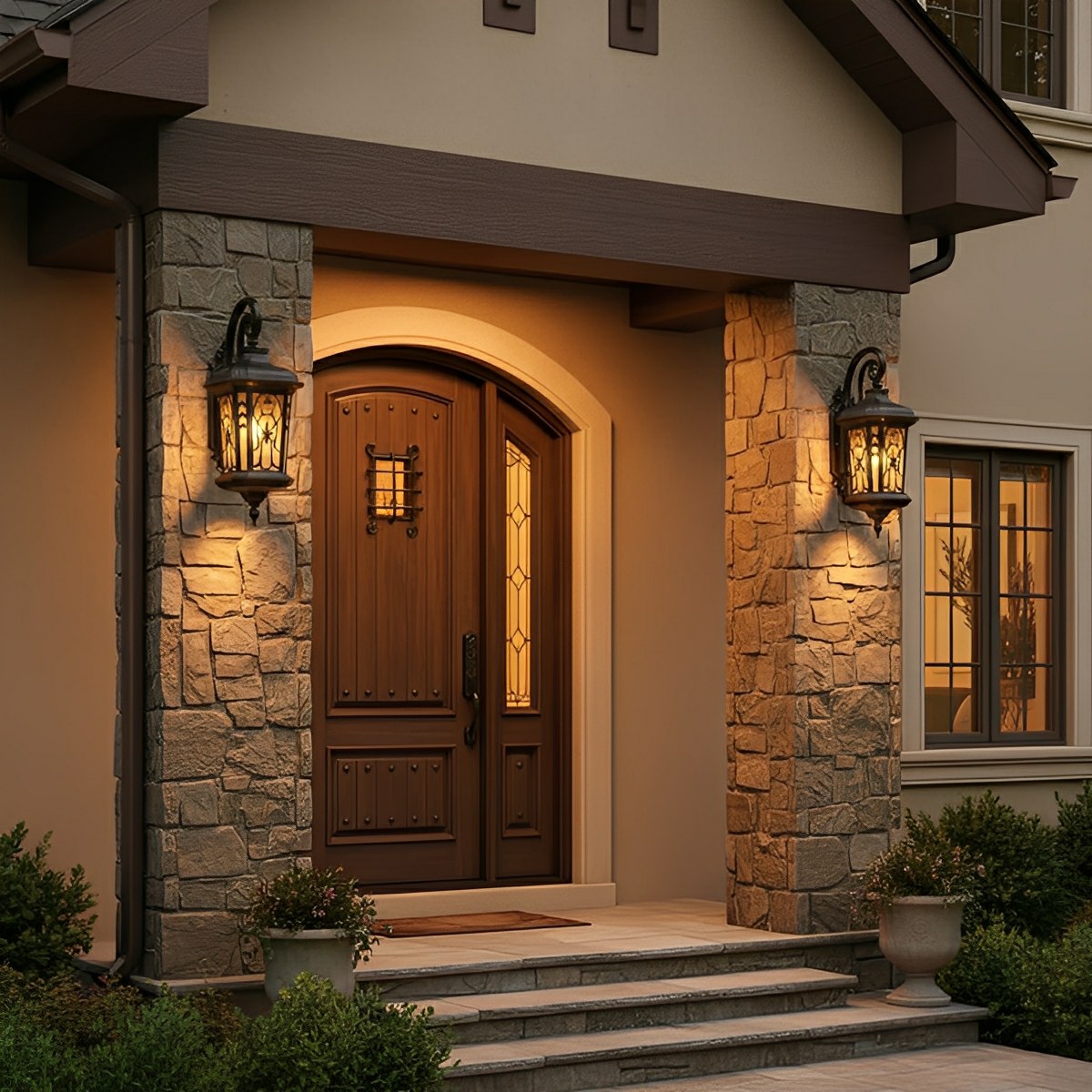 Wall Light Cast Aluminium E27 52.0 cm Dark Bronze Outdoor Porch Lantern Waterproof Exterior Facade Lamp | Thomler