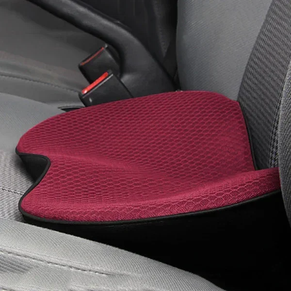 Ergonomic Auto Wedge Cushion with Lower Back Support – Breathable Memory Foam Seat Riser for Improved Posture & Driving Visibility | Thomler