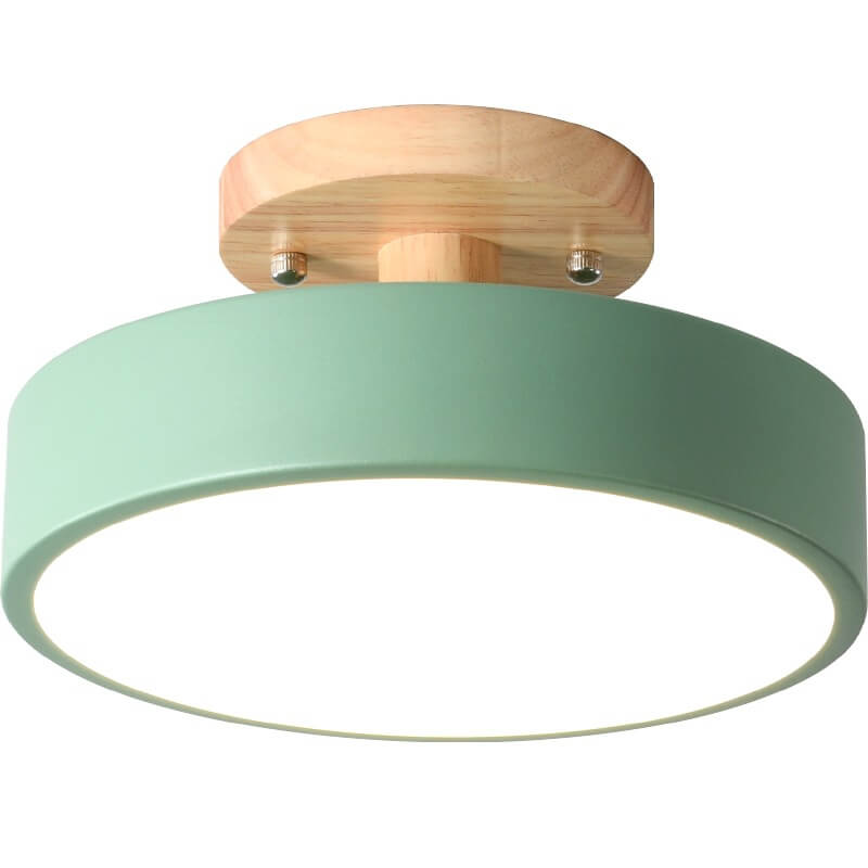 Semi-Flush LED Ceiling Light with Adjustable Color Temperature – Wood & Acrylic Design for Bedroom, Living Room & Hallway | Thomler