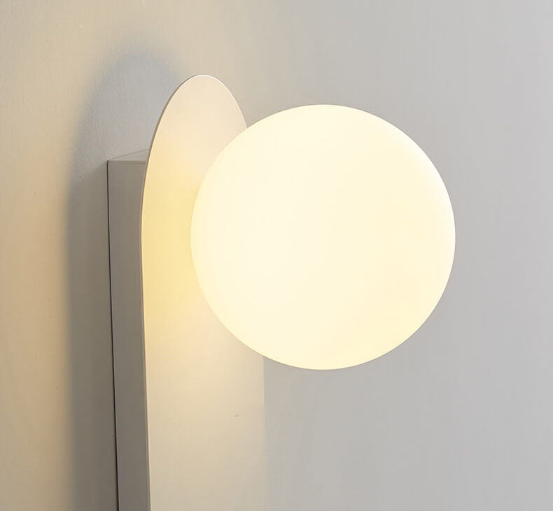 Glass Orb Wall Sconce with Metal Ring Bracket — Modern Single-Light Fixture for Bedroom, Hallway & Living Room — Hardwired G9 Base (Bulb | Thomler