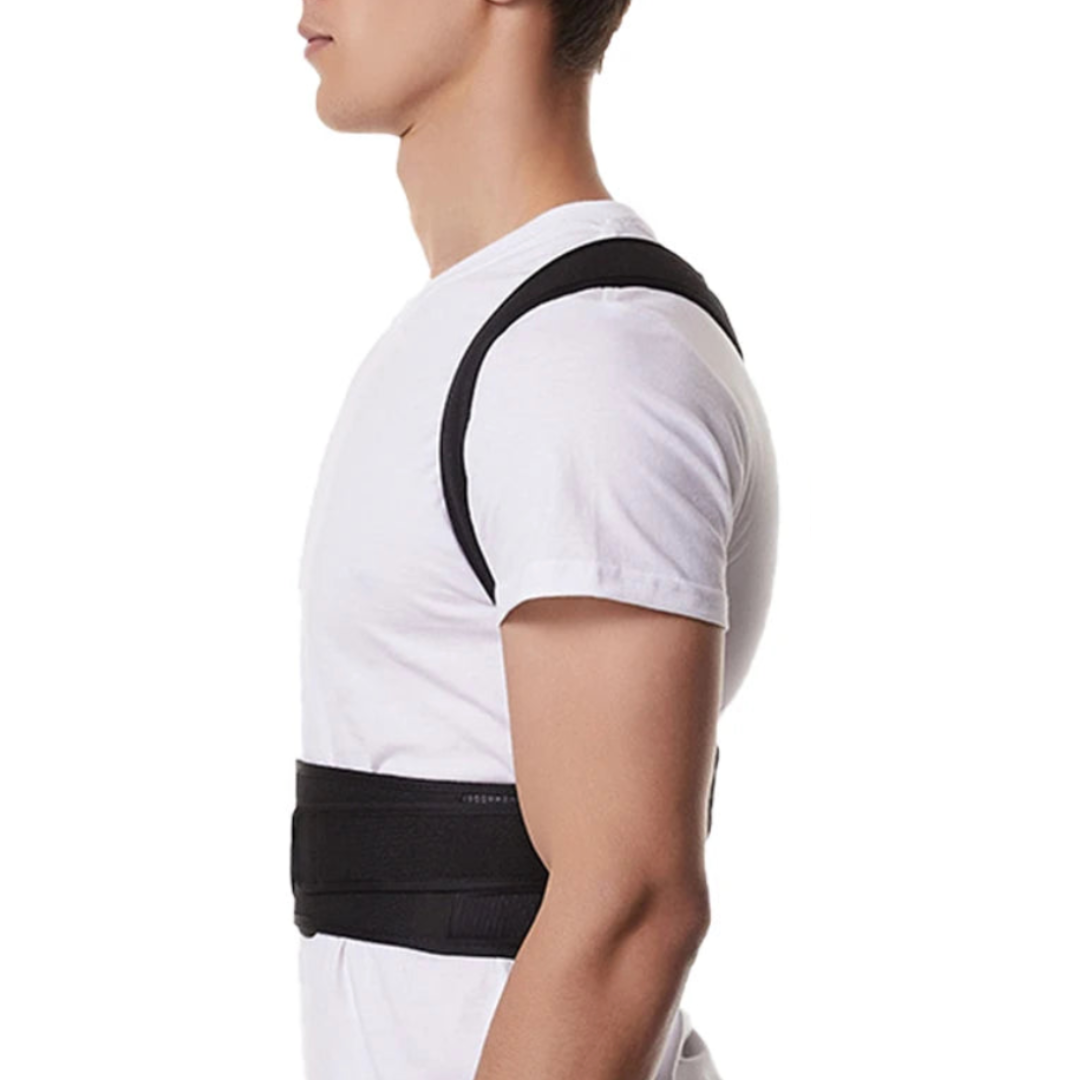 Adjustable Upper Back Straightener with Shoulder Straps for Alignment and Lumbar Relief – Unisex Posture Corrector with Breathable Mesh | Thomler