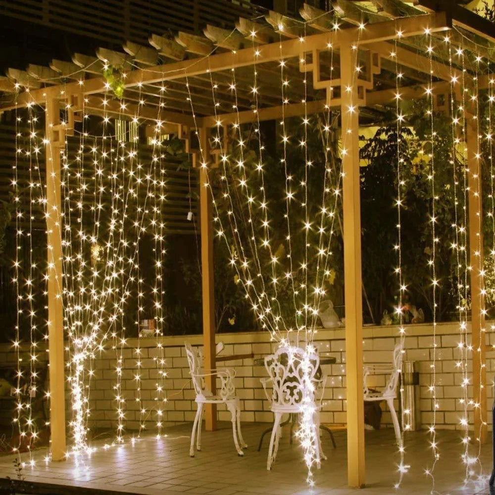 LED Curtain String Lights Warm White USB Powered with Remote 8 Modes for Indoor Outdoor Patio Bedroom Wedding Party Decorative Waterproof | Thomler