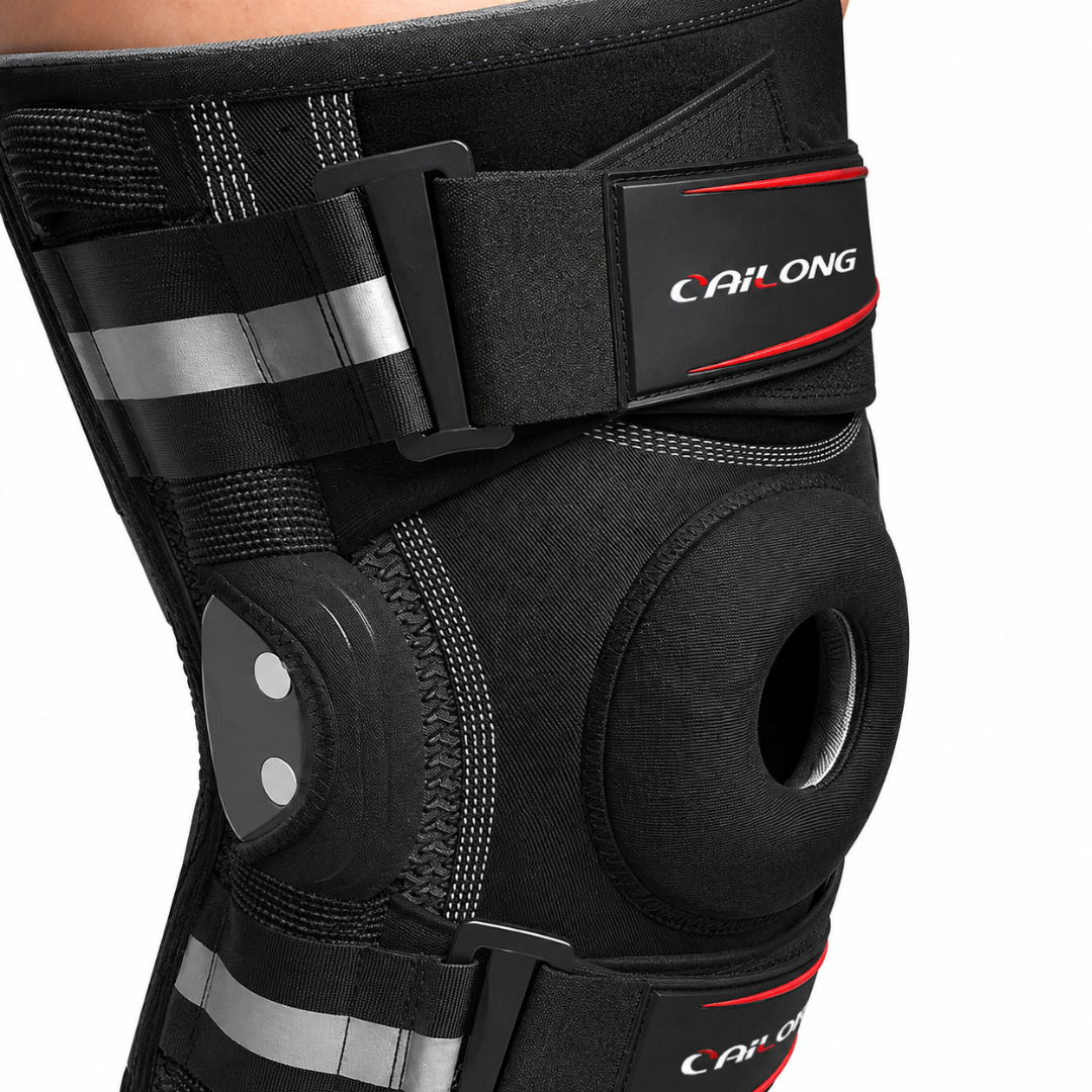 Hinged Knee Brace with Dual-Side Stabilizers – Adjustable Compression Support for Men & Women, Open Patella Design for Running, Sports & | Thomler