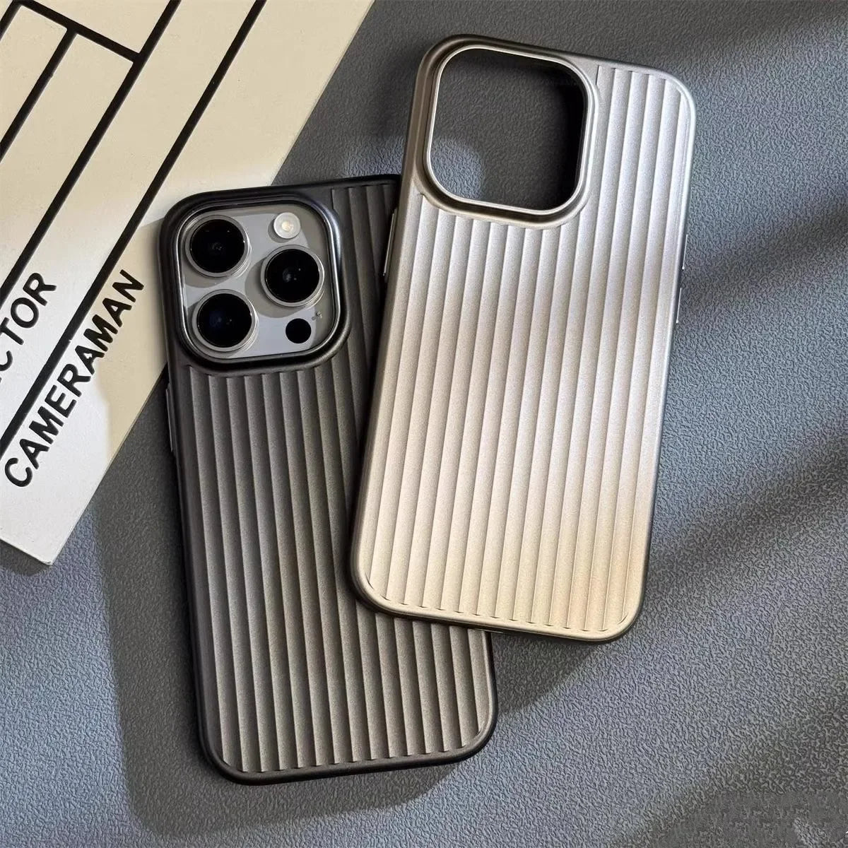 Slim Titanium-Finish iPhone Case with Military-Grade Drop Protection and Wireless Charging Support for iPhone 13, 14, 15, 16 Series | Thomler