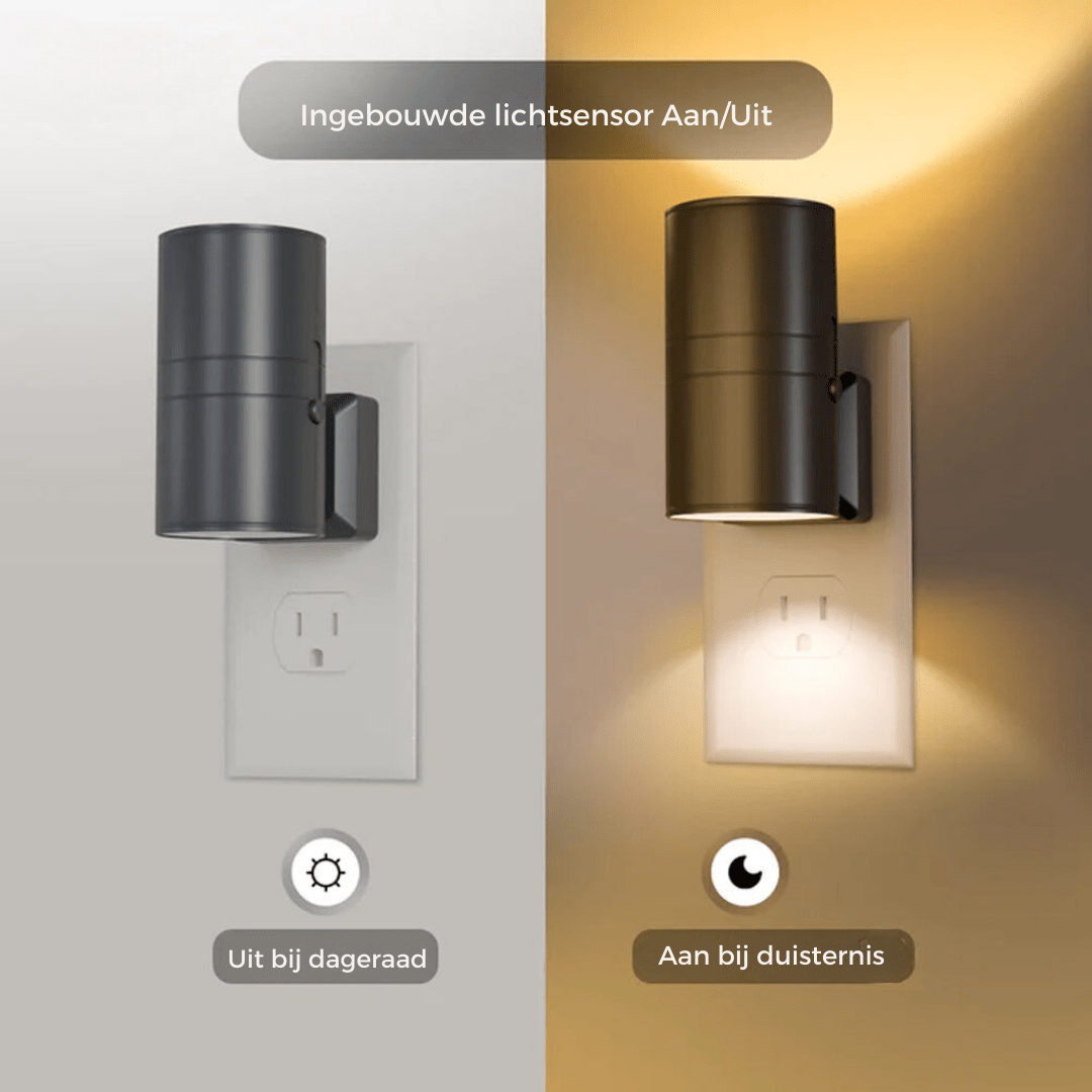 Plug-In LED Wall Light with Auto Dusk Sensor & Dimmer for Hallways, Stairs, Bedrooms | Modern Industrial Sconce | No Wiring Installation | Thomler