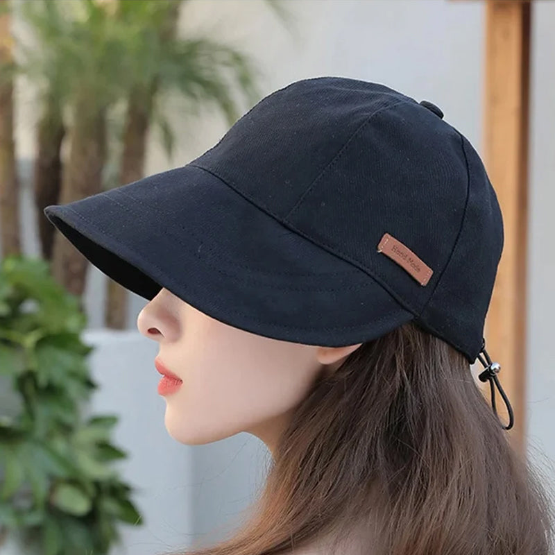 Women's Wide Brim Sun Hat – Foldable UV Protection with Adjustable Drawstring for Beach, Travel & Outdoor | Thomler