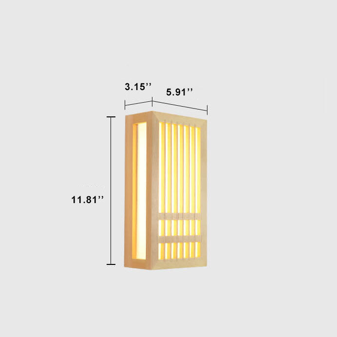 Wall Lamp Wood Acrylic 11.8 in LED Beige Bedroom Living Room Modern Sconce Lighting Fixture Indoor Decor | Thomler