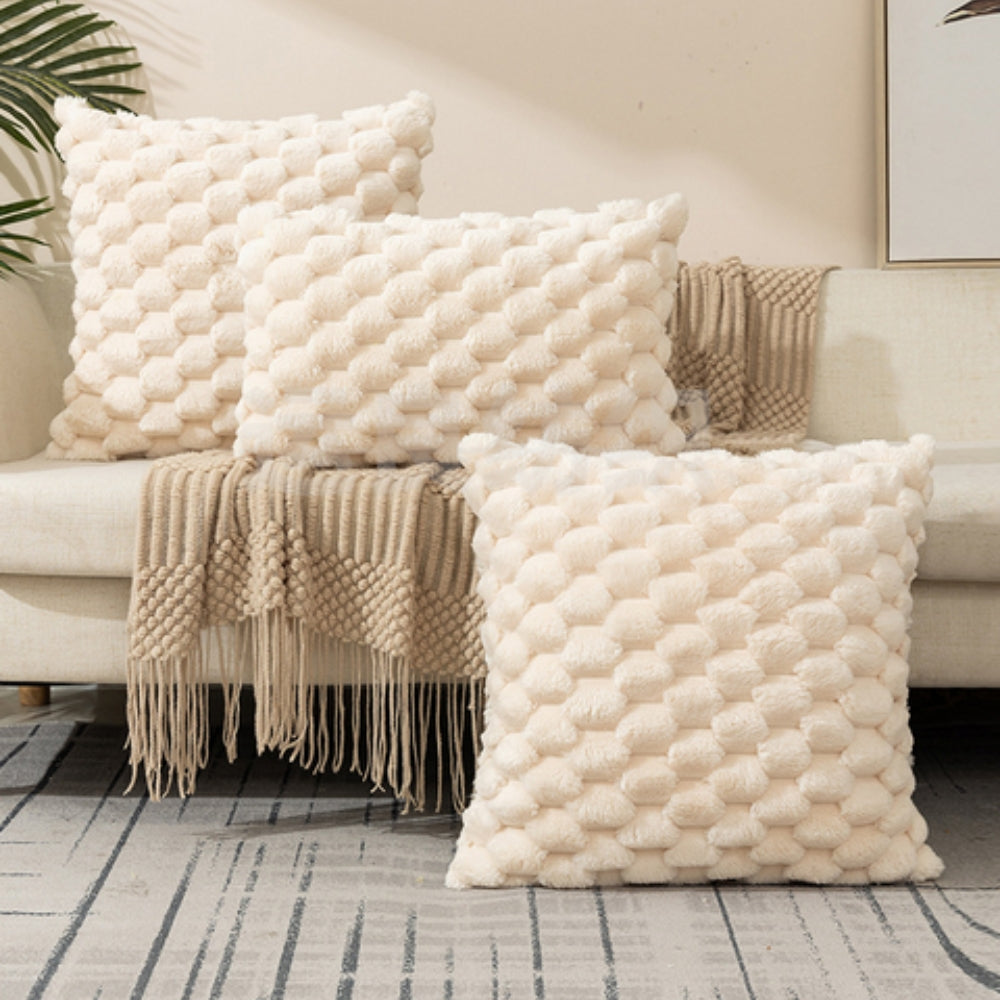 Cushion Cover Cotton Polyester 3D Texture Pink Sofa Bedroom Decorative Throw Pillow Case Scandinavian Style | Thomler