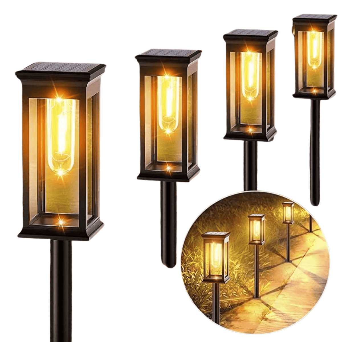 Solar-Powered Pathway Stakes – Weatherproof LED Garden Accent Lights with Auto On/Off for Walkways, Patios & Yards | Thomler