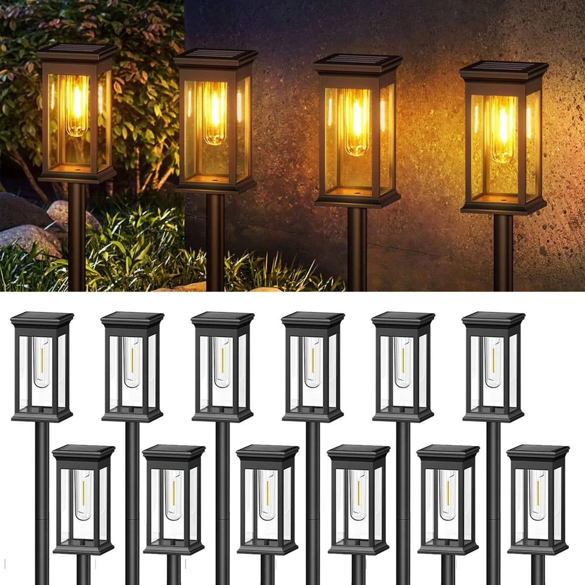 Solar-Powered Pathway Stakes – Weatherproof LED Garden Accent Lights with Auto On/Off for Walkways, Patios & Yards | Thomler