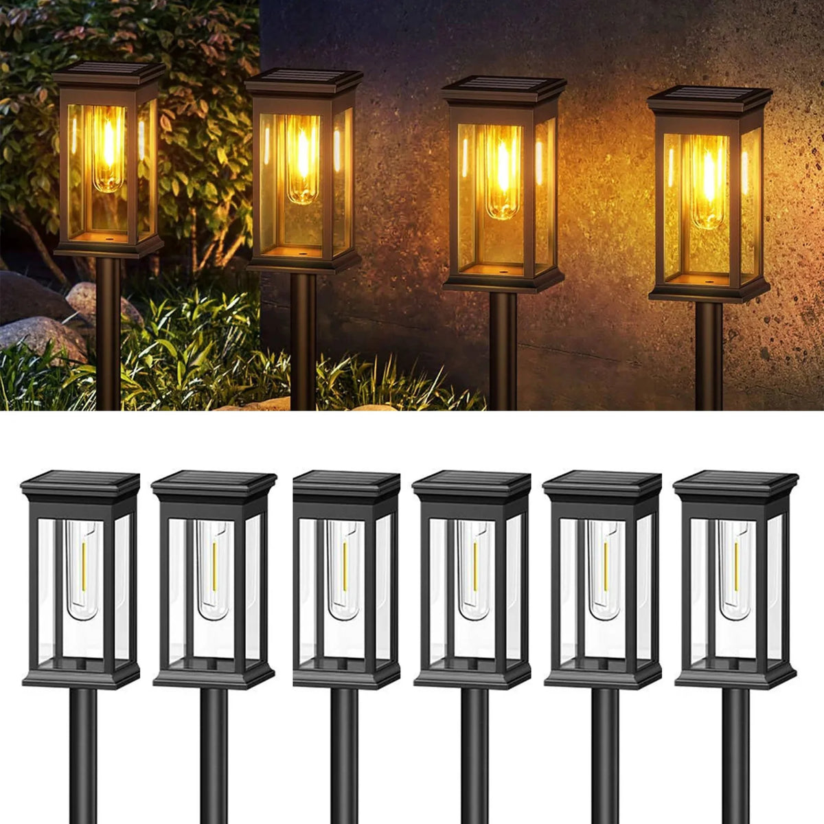 Solar-Powered Pathway Stakes – Weatherproof LED Garden Accent Lights with Auto On/Off for Walkways, Patios & Yards | Thomler