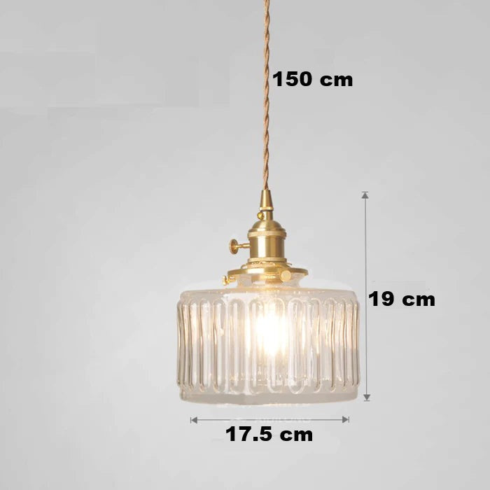 Glass Cylinder Hanging Light Fixture with Height-Adjustable Cord for Dining Room & Kitchen | Thomler