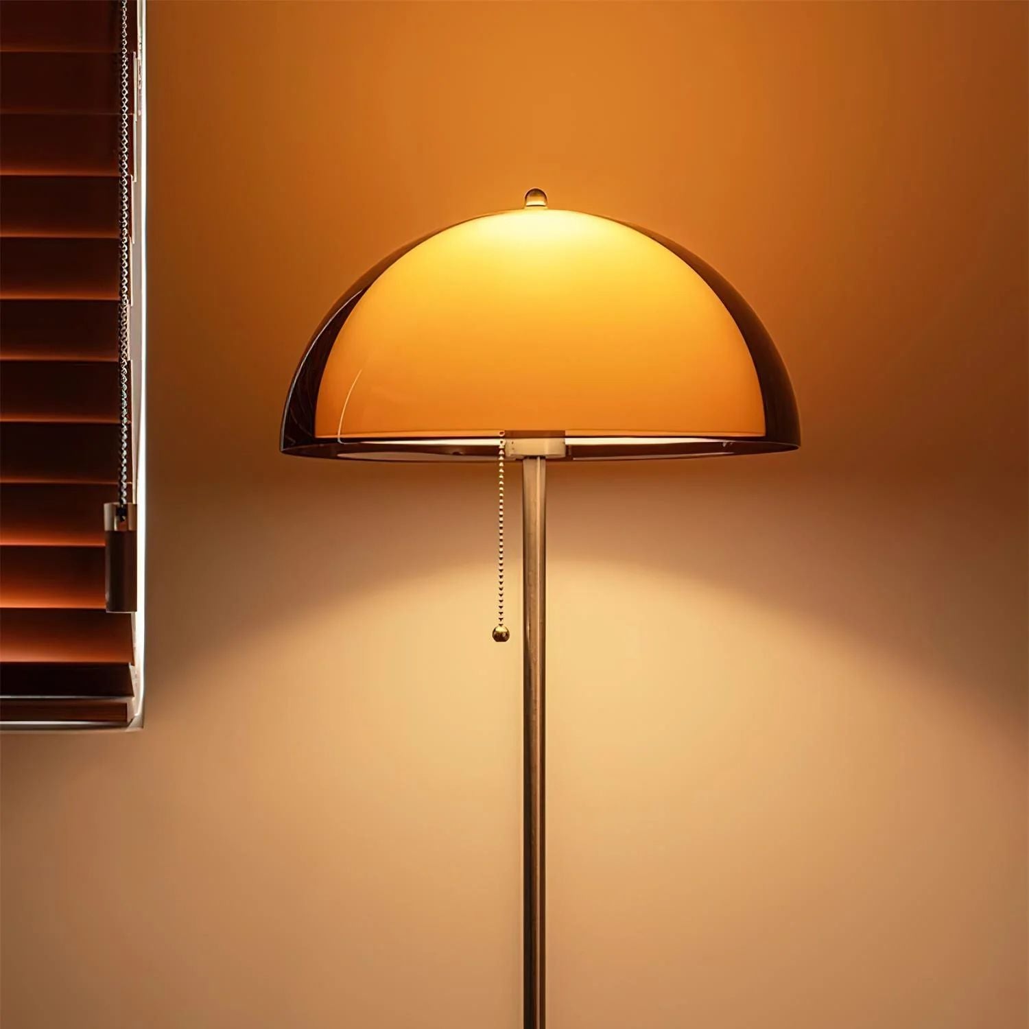 Floor Lamp Wood Metal Amber 160.0 cm Living Room Reading Light Retro Modern Mood Lighting | Thomler