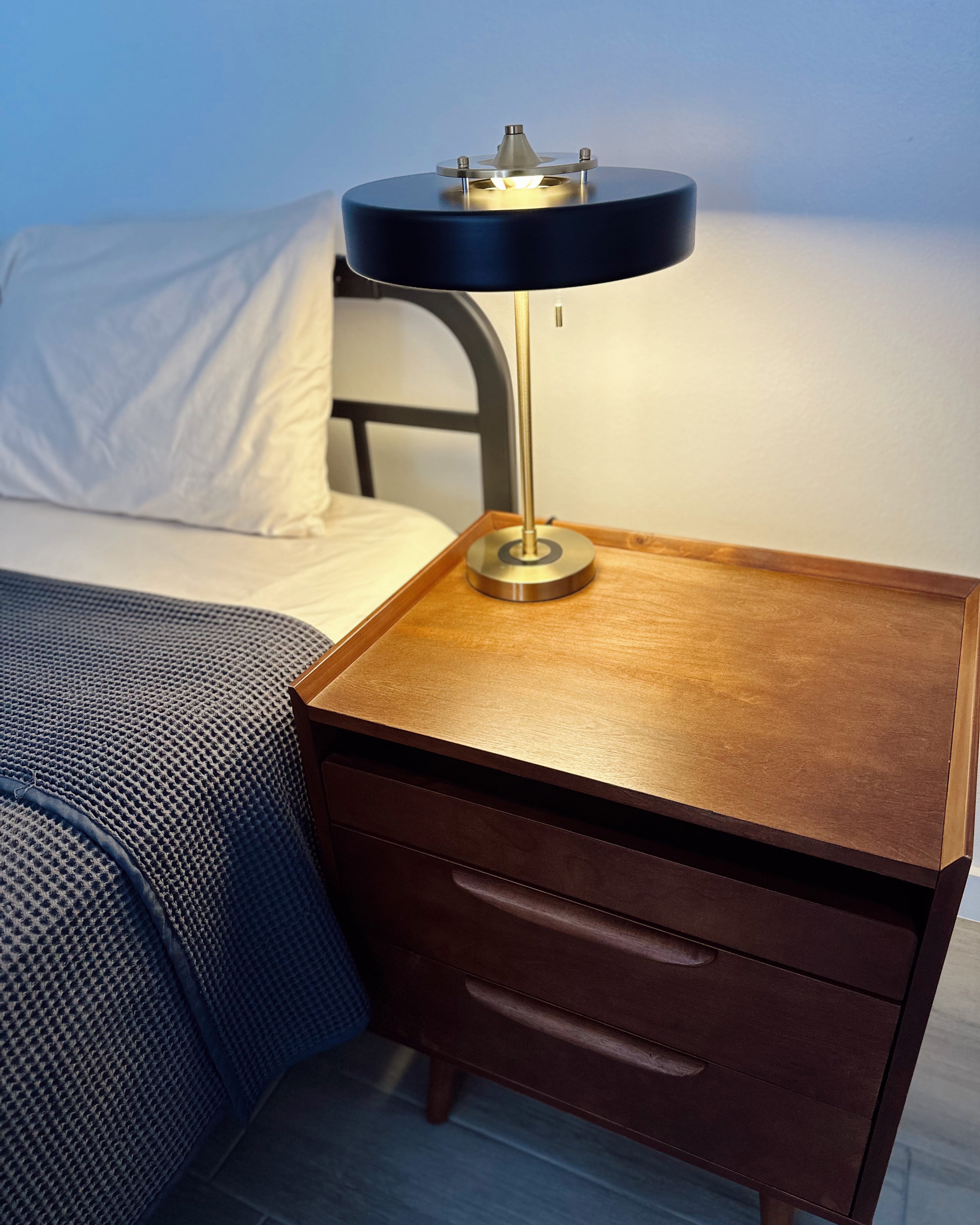 Table Lamp Brass 10W 13.8 in x 16.5 in Bedroom Living Room Study Vintage Midcentury Style Lighting | Thomler
