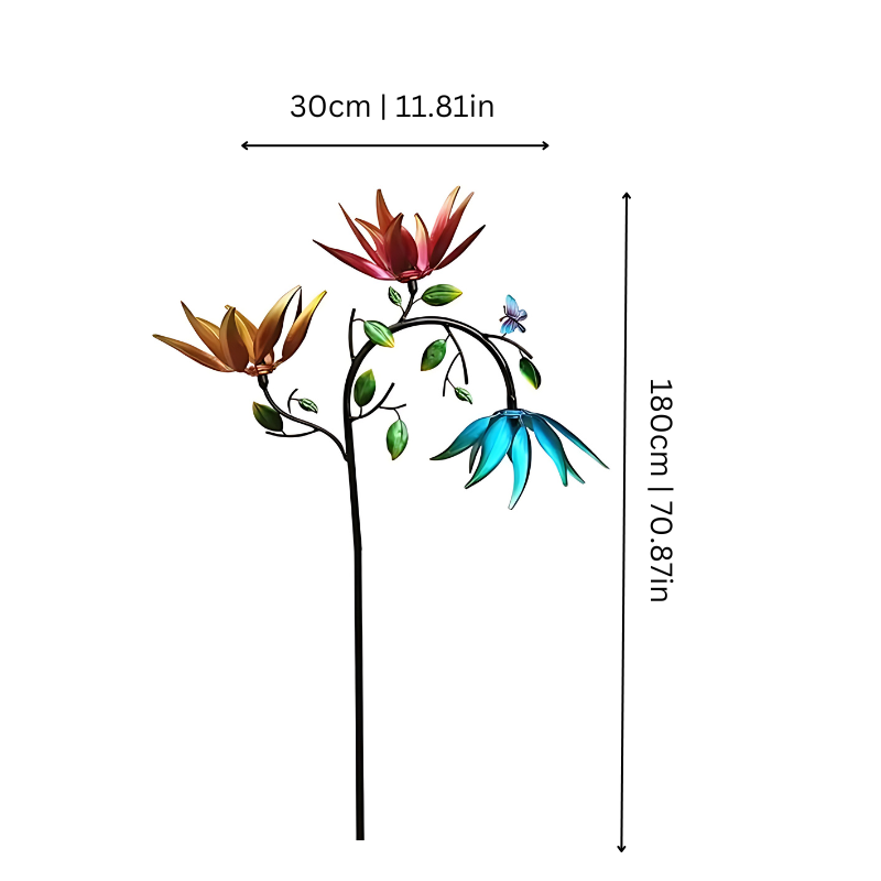 Rotating Kinetic Garden Spinner with Flowers & Butterflies for Outdoor Yard Decor | Thomler