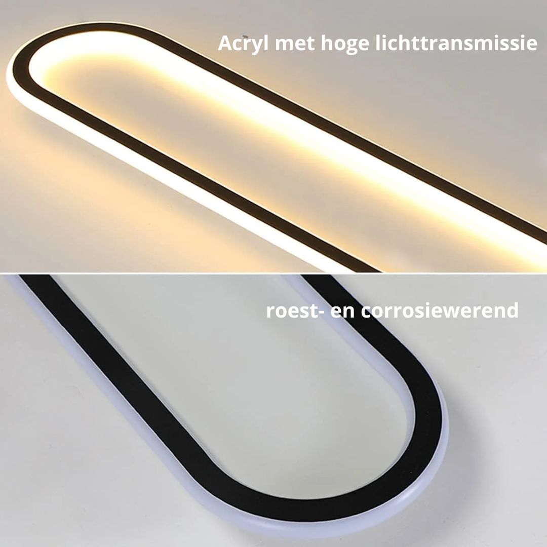 Ceiling Light Integrated LED Elongated Black White Hallway Bedroom Modern Flush Mount Fixture | Thomler