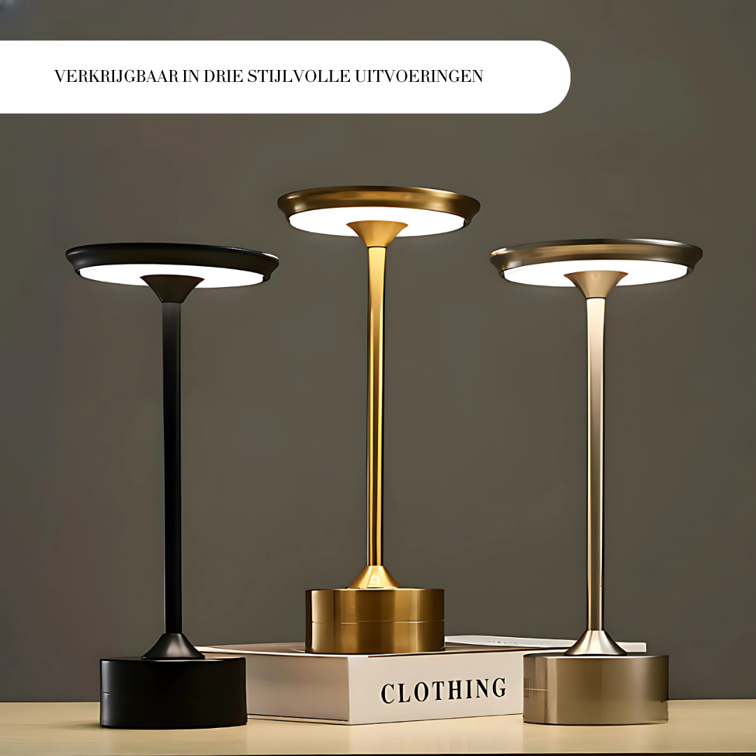 Rechargeable Touch Dimmable LED Table Lamp with 3 Color Temperatures – Portable Aluminum Cordless Desk Light for Living Room, Bedroom | Thomler