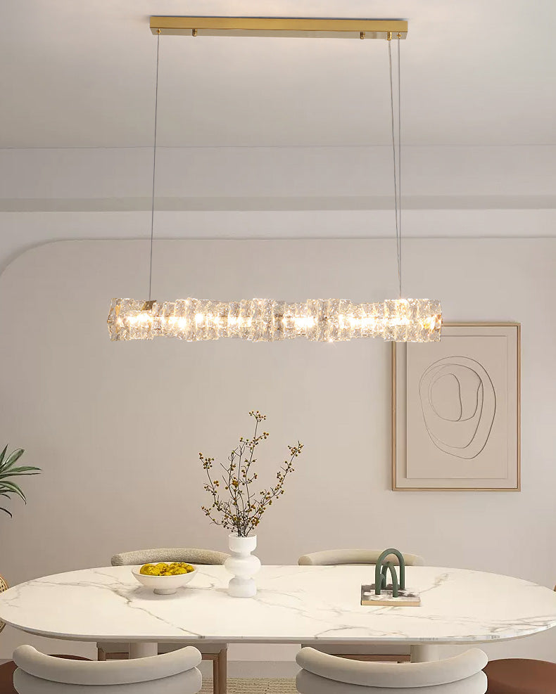 Chandelier Crystal 24 in Warm White Dimmable Dining Room Hanging Light Fixture Luxury Modern Lighting | Thomler